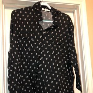 Black and white butter up shirt